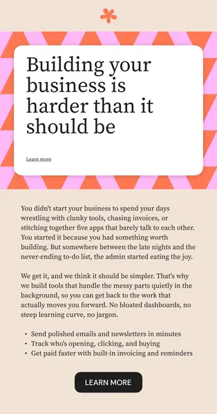 Email design template 12 created with Flodesk Studio